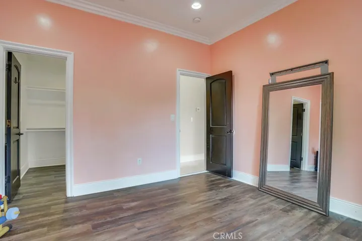 Downstairs bedroom with large walk-in closet