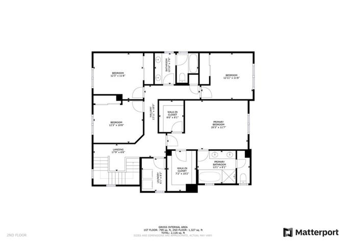 Upstairs floor plan.