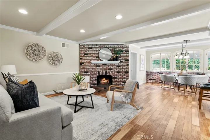 The family room opens to the kitchen and kitchen nook
