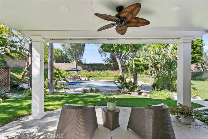 The perfect patio location to entertain or watch the kids in the pool.