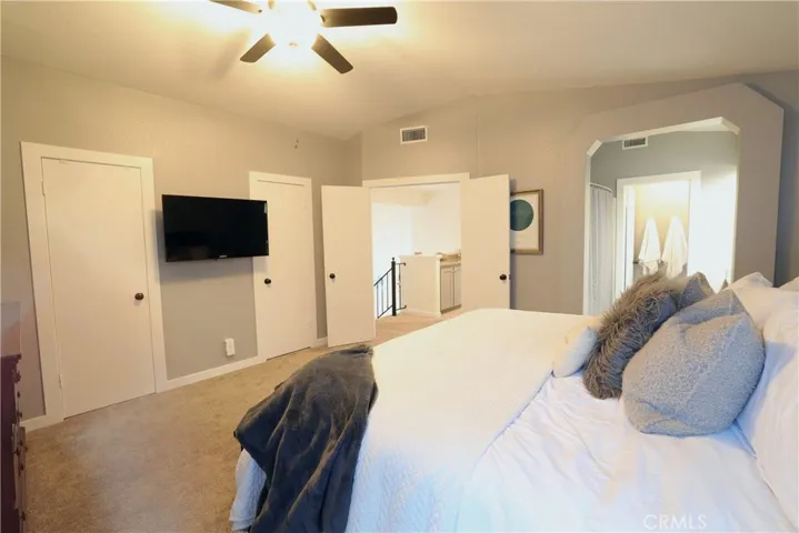 master bedroom with walk in closet