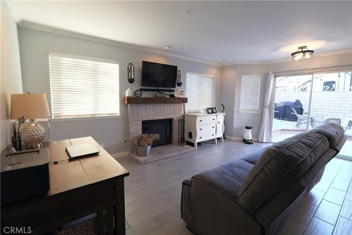 Family room leads to backyard