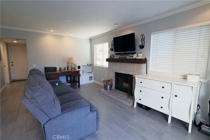 Family room with fireplace