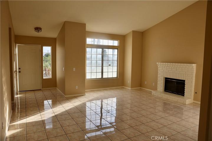 Living room with fireplace