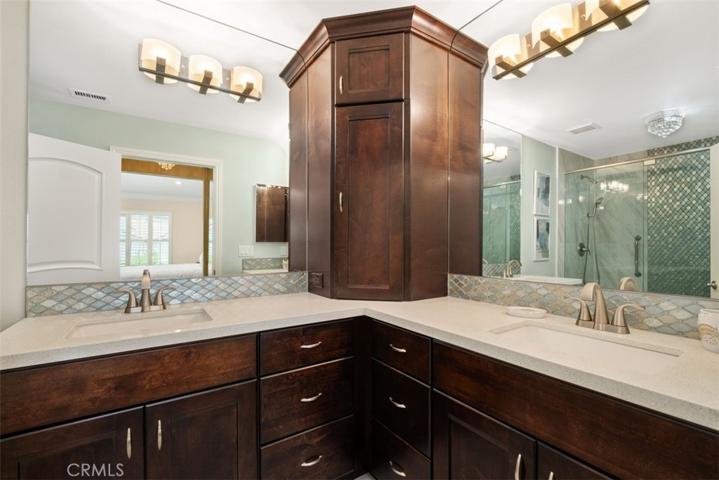 Primary bathroom dual vanity