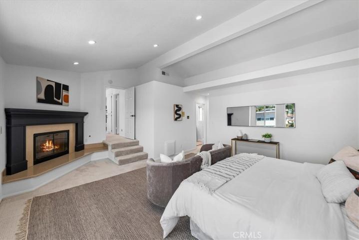 Primary bedroom fireplace.