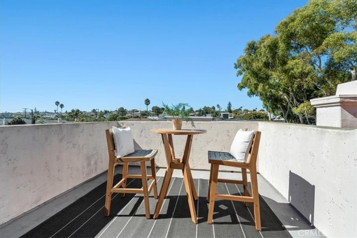 Upstairs deck with views of PV