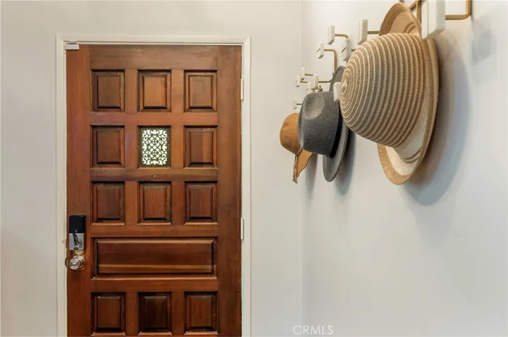 Beautiful and intricate wooded front door.