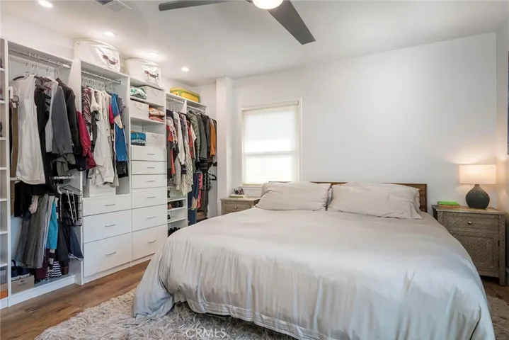 Primary suite at the back of the home over looking the backyard with ensuite bathroom and new custom closet.