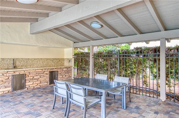 Community pool picnic area