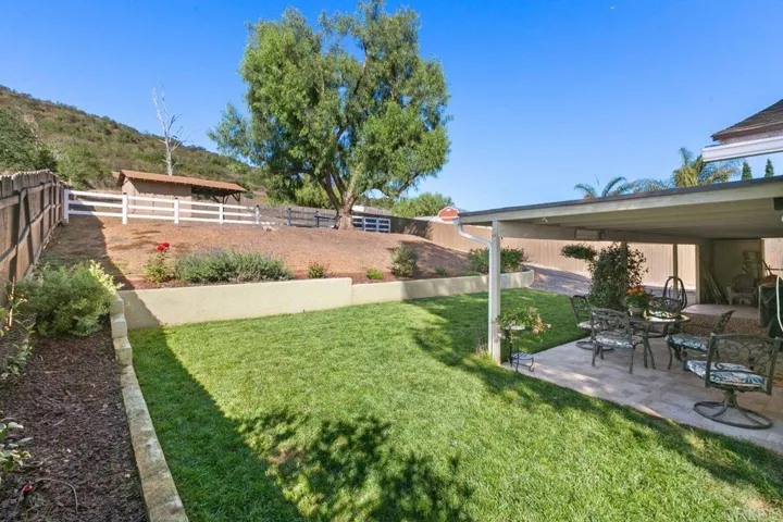 This is the main backyard right behind the home. There is a secondary area above as well.