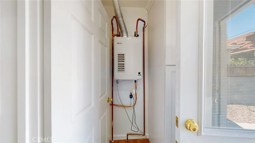 Tankless water heater in laundry room to provide endless hot water!