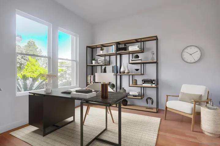 Downstairs room has been digitally staged to show options as an office or an additional bedroom
