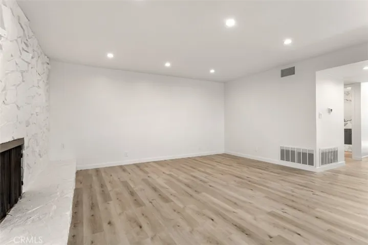 The family room features its own fireplace.