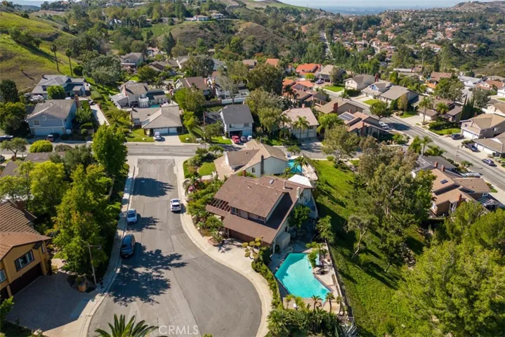 The home sits on a lovely double cul-de-sac near the top of Anaheim Hills.