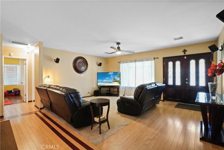Surround sound speakers in living room