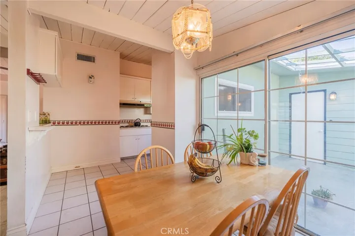 Eating area with view to patio