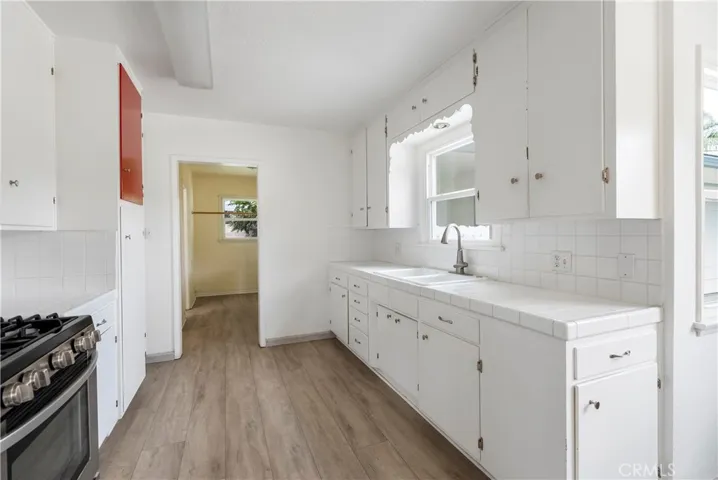 View from kitchen into the laundry room.
