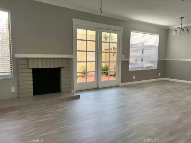 Fireplace and new doors and windows
