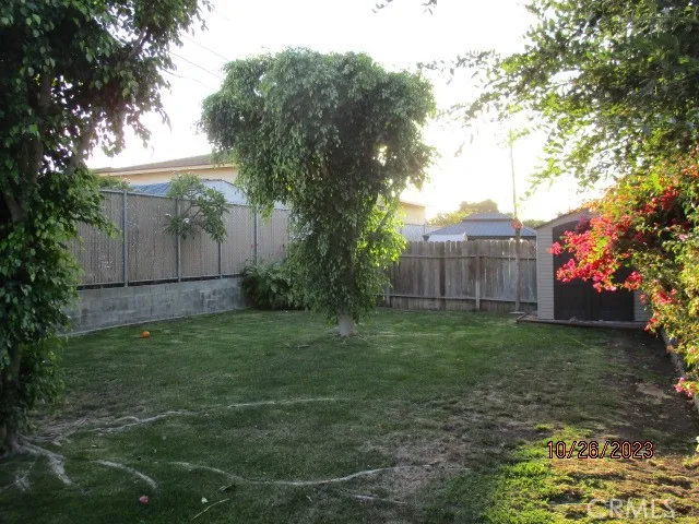 Rear yard in separate back portion
