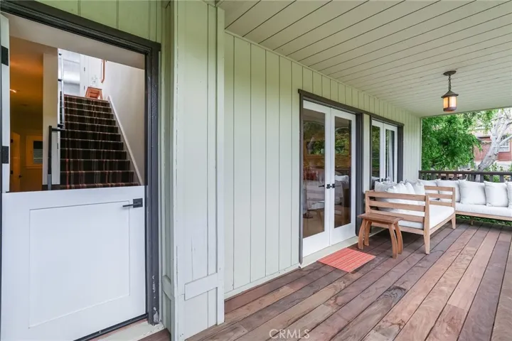 Dutch doors are always fun! This one leads to the lower view deck on the bedroom level, with access to the rear yard below.