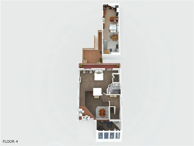Third floor with loft and loft above garage space
