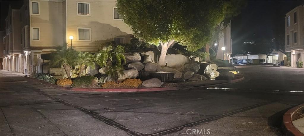 water falls at entry of the community