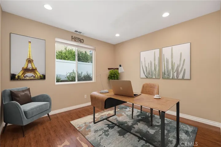 Virtually Staged. Downstairs bedroom with full bathroom