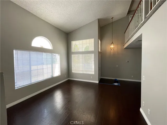 Living room with cathedral ceiling