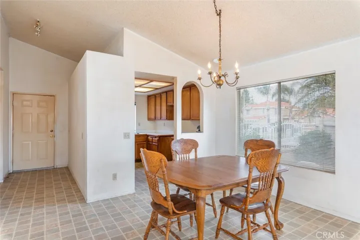 The dining room seamlessly connects to the kitchen