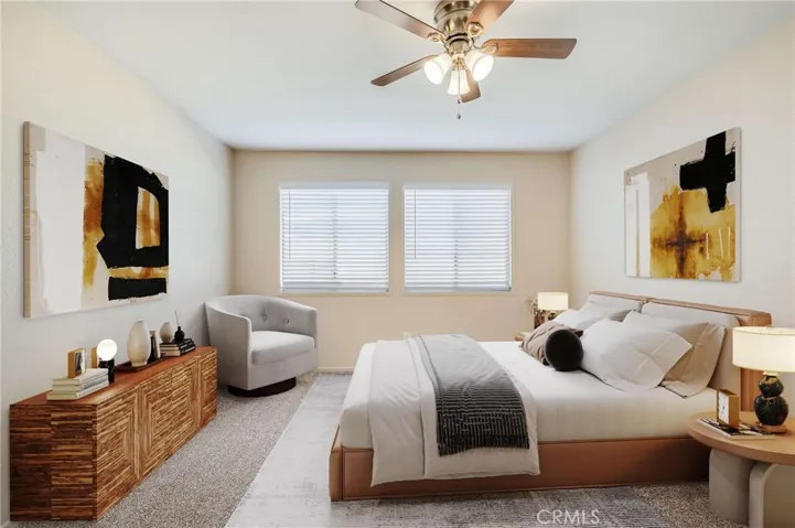 Digitally Staged Master Bedroom