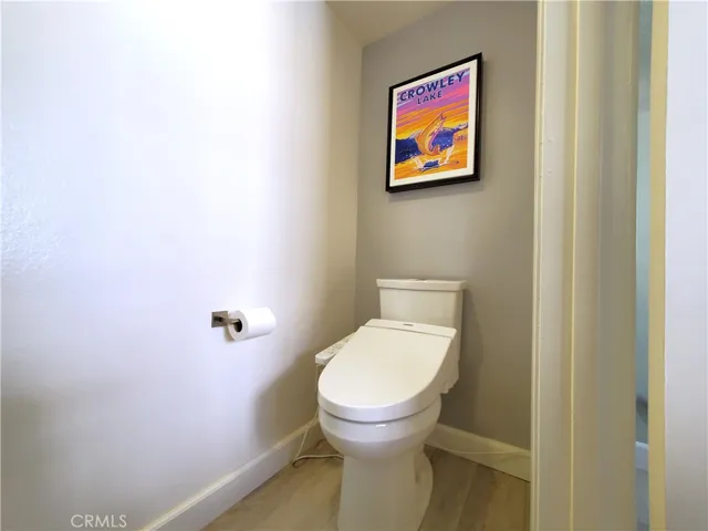 Bidet toilet in the half bath on main level