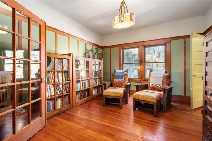 Library off of the dining area