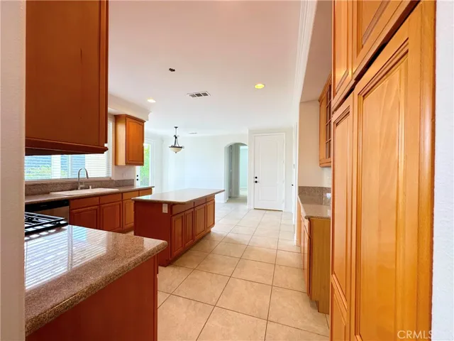 View of kitchen from formal dining area