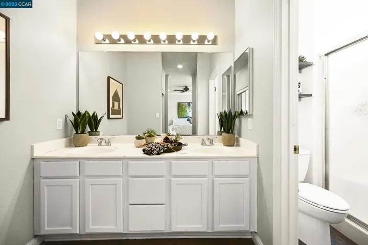 Seperate double vanity and shower!