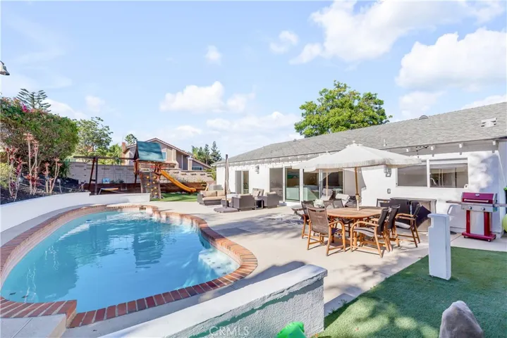 Plenty of room to play even with the pool.
