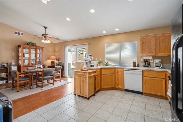 Kitchen and kitchen eating area