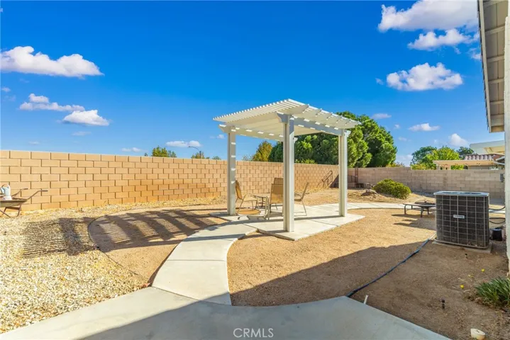 Back yard with pergola