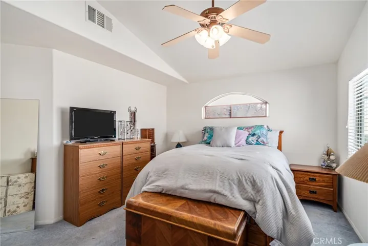 Main bedroom with ceiling fan