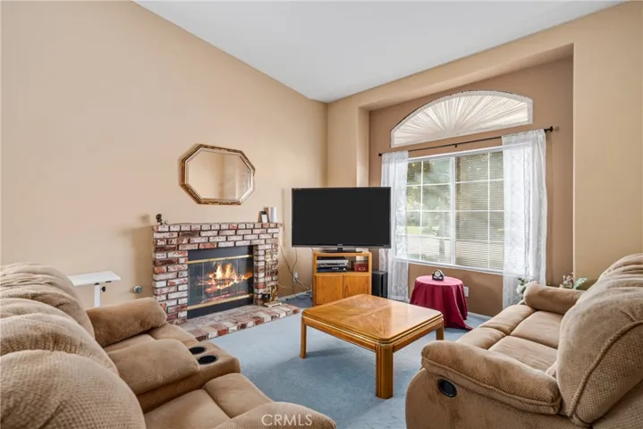 Living room with fireplace