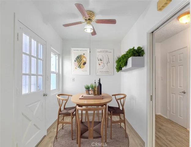 Dining area virtually staged