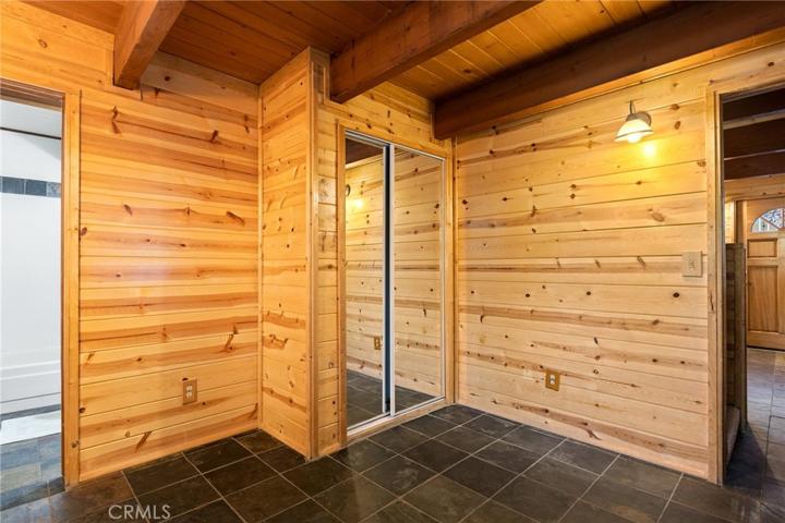 main floor bedroom leads to bathroom