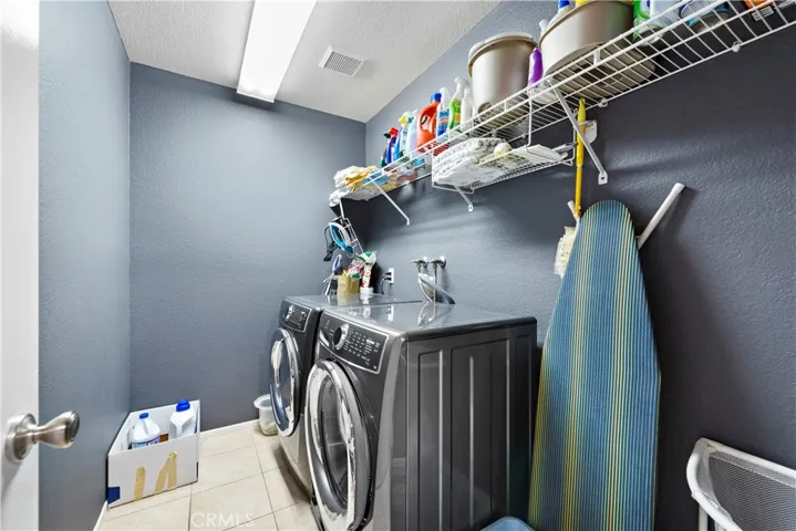 Upstairs laundry, whole house fan