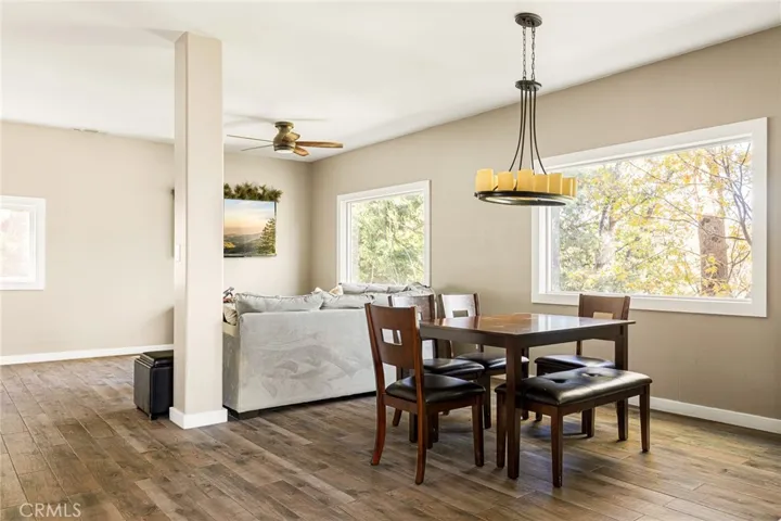 Dining area and family room and VIEWS