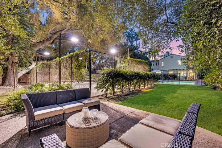 Backyard from fireplace.