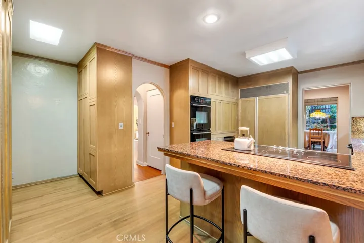 Kitchen from guest room doorway.
