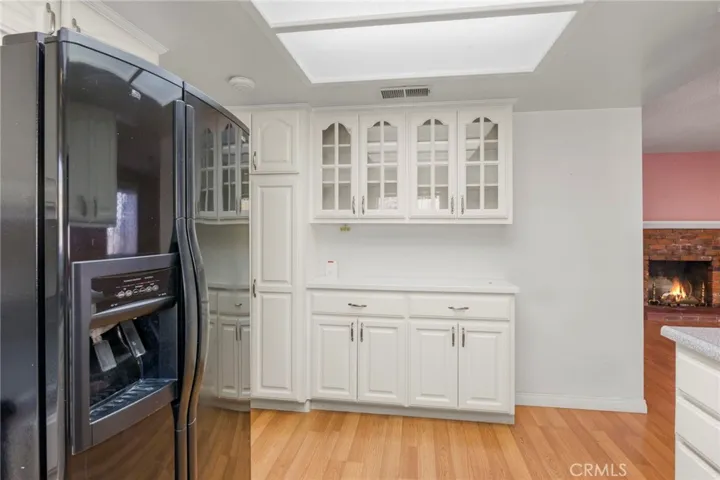 A built in hutch with storage