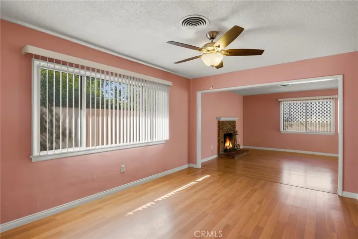 Living room opens to the family room