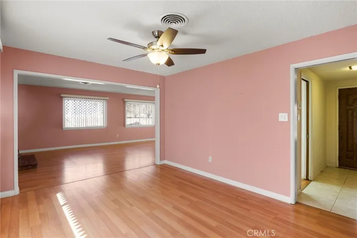 Living room opens to the family room
