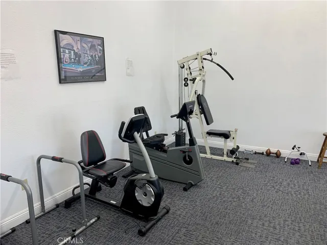 Work out area is located next to the indoor pool.
